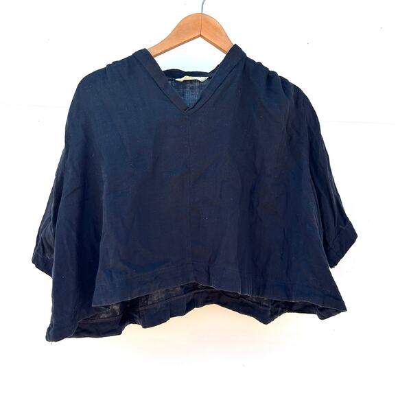 Aliya Wanek Saida Organic Cotton Boxy Cropped Crop Top Black XS Shirt - Picture 2 of 5